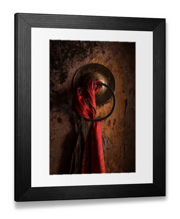 Framed Print : A Door handles of Tibetan monastery