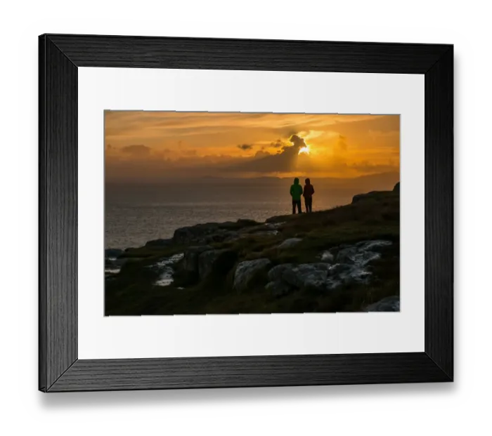 Framed Print : A couple wait for sunset at Nest Point viewpoint Framed Print : A couple wait for sunset at Nest Point viewpoint