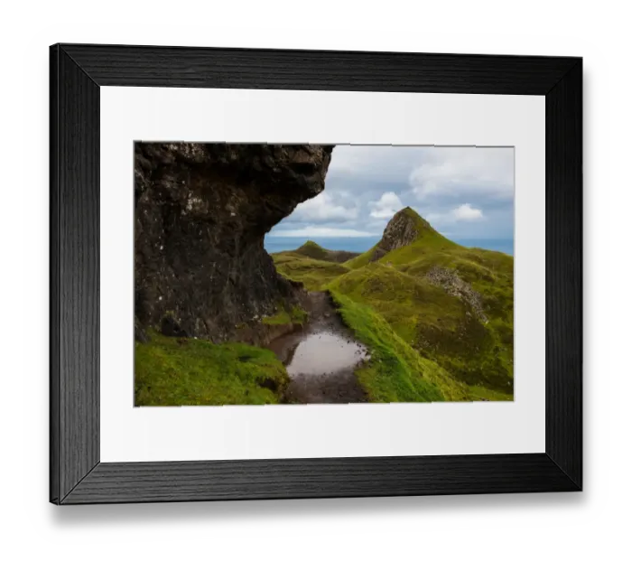 Framed Print : Landscape of Quiraings trekking route, Isle of Skye Framed Print : Landscape of Quiraings trekking route, Isle of Skye
