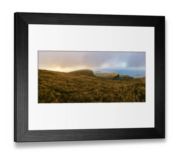 Framed Print : Landscape of Quiraings trekking route, Isle of Skye Framed Print : Landscape of Quiraings trekking route, Isle of Skye
