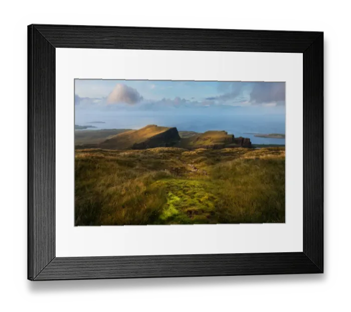 Framed Print : Landscape of Quiraings trekking route, Isle of Skye Framed Print : Landscape of Quiraings trekking route, Isle of Skye