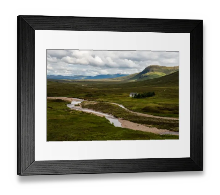 Framed Print : A small house at Glencoe, Highland Framed Print : A small house at Glencoe, Highland