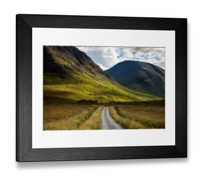 Framed Print : The small road in Glencoe, Highland Framed Print : The small road in Glencoe, Highland