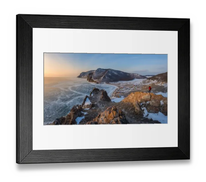 Framed Print : The beautiful panoramic landscape of frozen Baikal lake Framed Print : The beautiful panoramic landscape of frozen Baikal lake