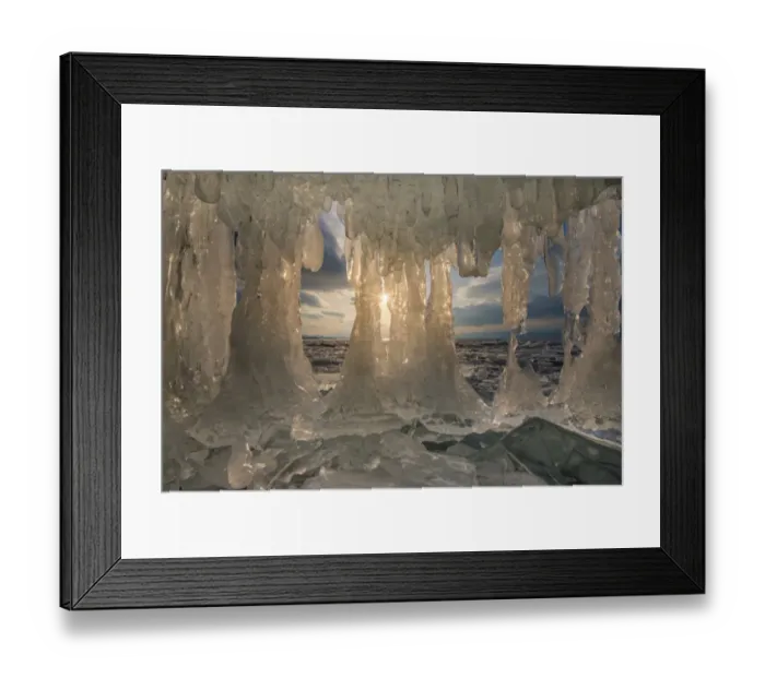Framed Print : Small ice cave at Baikal lake