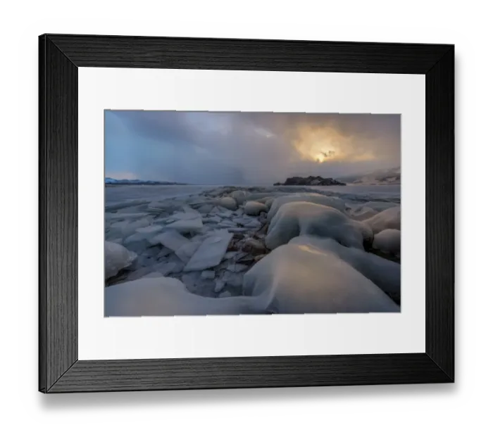 Framed Print : Landscape of frozen Baikal lake