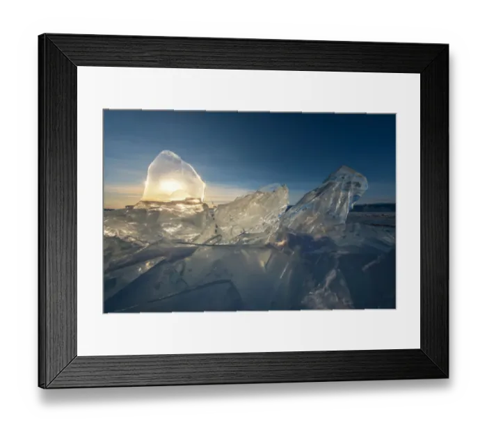 Framed Print : Landscape of frozen Baikal lake