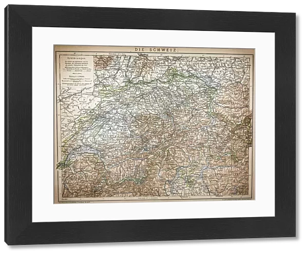 Antique Map of Switzerland