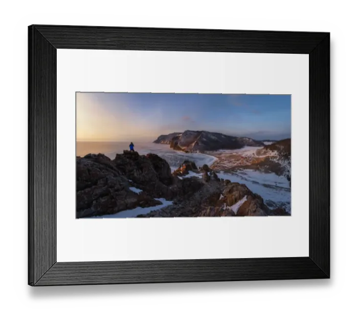 Framed Print : The beautiful panoramic landscape of frozen Baikal lake Framed Print : The beautiful panoramic landscape of frozen Baikal lake