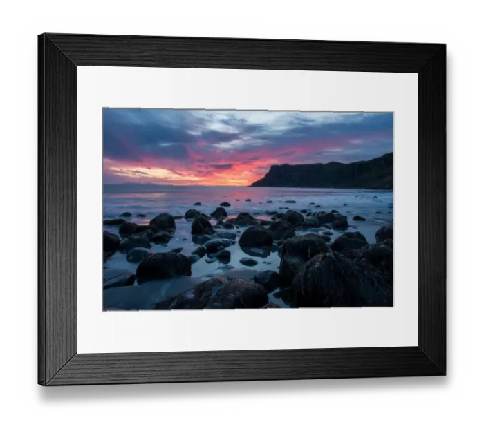 Framed Print : Talisker Beach in the sunset time, Isle of Skye