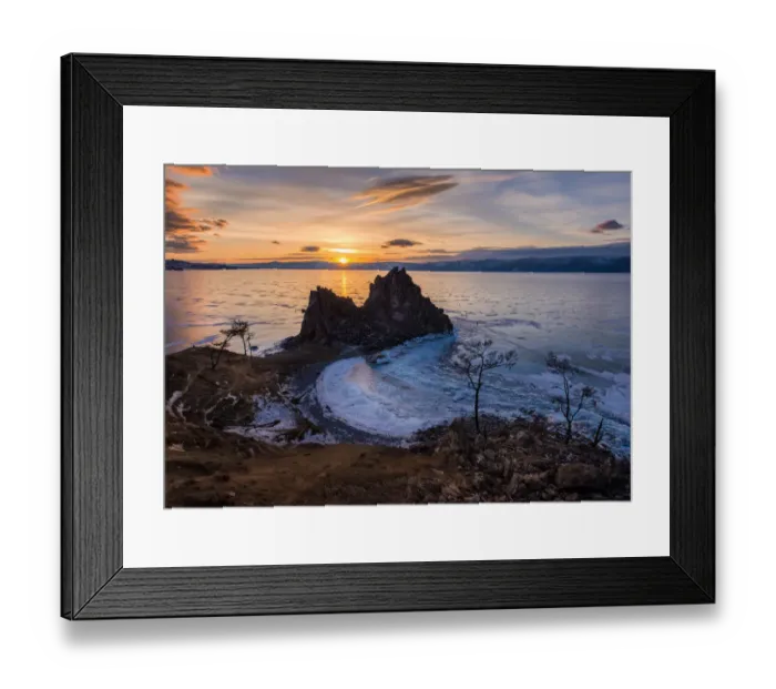 Framed Print : Landscape of frozen Baikal lake Framed Print : Landscape of frozen Baikal lake