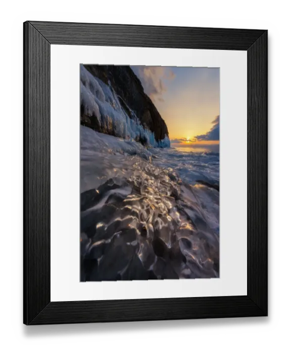 Framed Print : Landscape of frozen Baikal lake Framed Print : Landscape of frozen Baikal lake