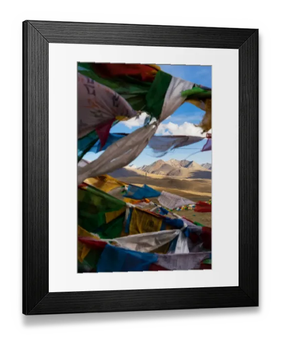 Framed Print : The mountain range and prayer flag, Tibet, China Framed Print : The mountain range and prayer flag, Tibet, China