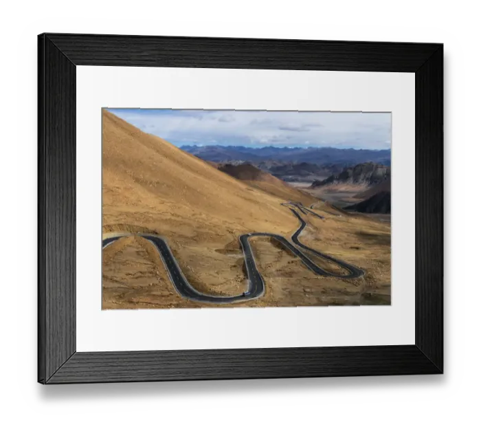Framed Print : Road at the roof of the world, TIbet, Chian Framed Print : Road at the roof of the world, TIbet, Chian