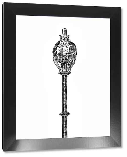 Scepter. Antique illustration of a scepter
