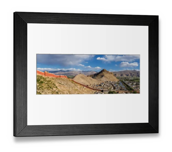Framed Print : Panoramic Gyangze Fortress, Tibet China Framed Print : Panoramic Gyangze Fortress, Tibet China