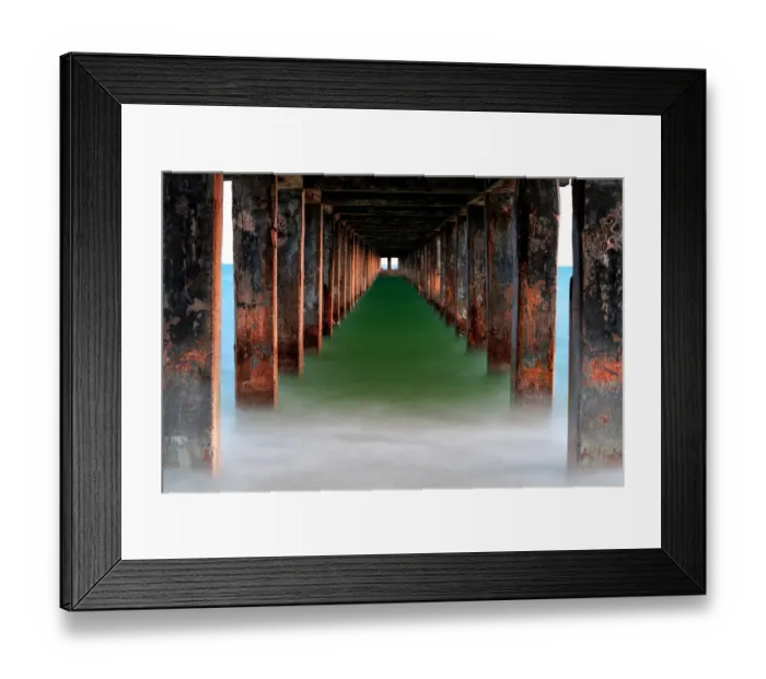 Framed Print : Smooting sea and the column of bridge Framed Print : Smooting sea and the column of bridge