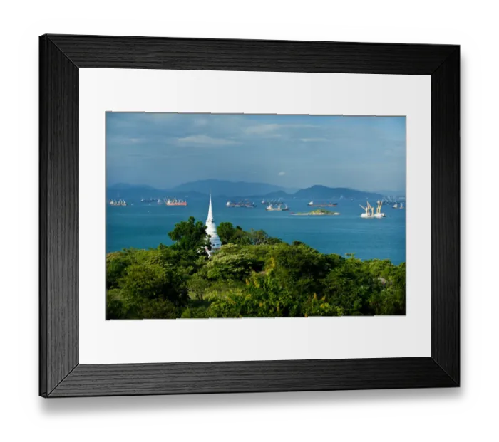 Framed Print : Landscape of Ko Sichang from Khao noi view point