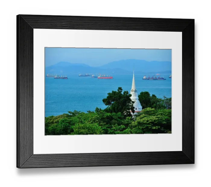 Framed Print : Landscape of Ko Sichang from Khao noi view point Framed Print : Landscape of Ko Sichang from Khao noi view point