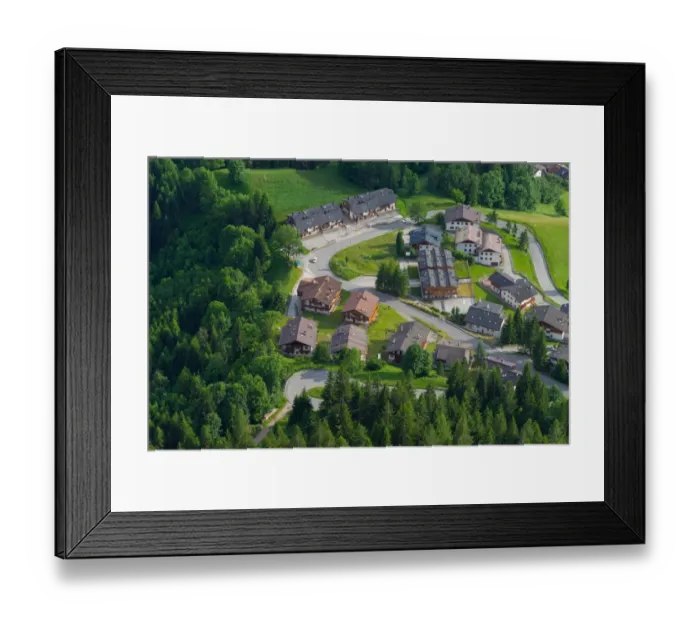 Framed Print : A small village in Dolomites from the top view Framed Print : A small village in Dolomites from the top view