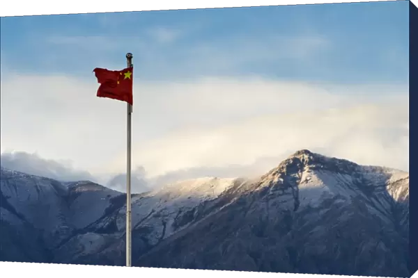 China flag in Tibetan land