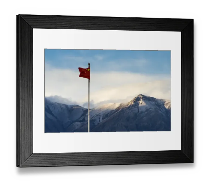 Framed Print : China flag in Tibetan land Framed Print : China flag in Tibetan land