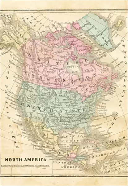 Map of North America 1856
