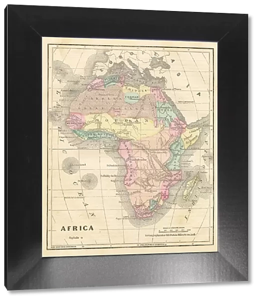 Old map of Africa 1856
