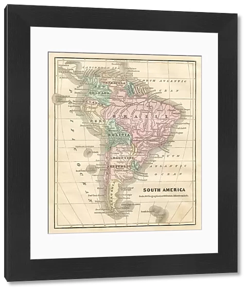 Map of South America 1856