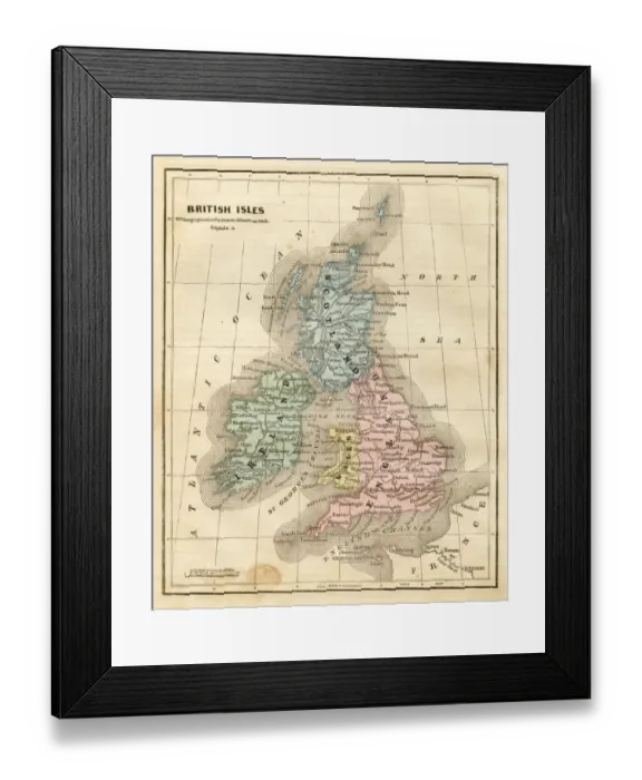 Framed Print : map of the British isles 1856 Framed Print : map of the British isles 1856