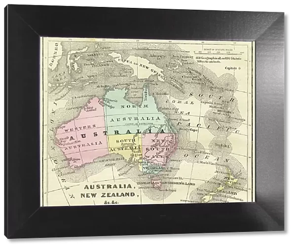 Map of Australia and New Zealand 1856