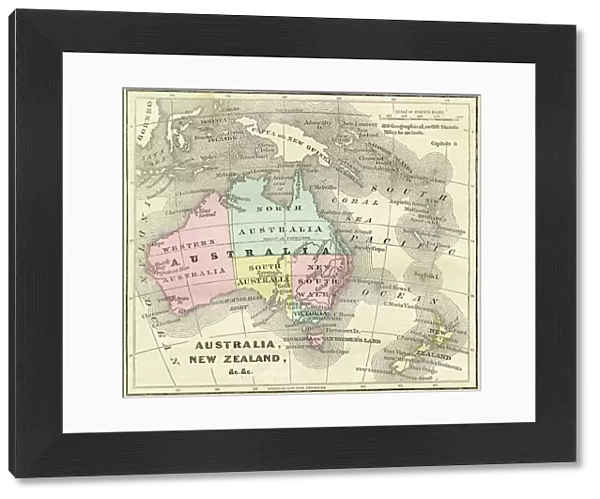 Map of Australia and New Zealand 1856