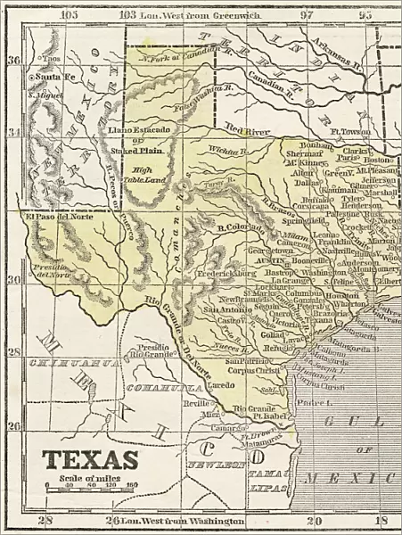 Map of Texas 1855