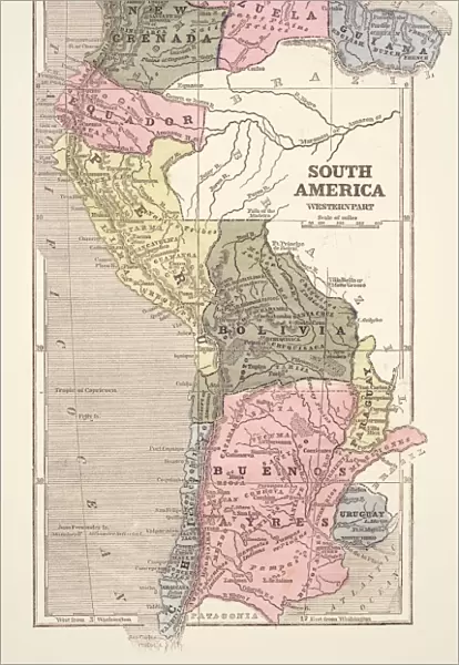Map of South America 1855