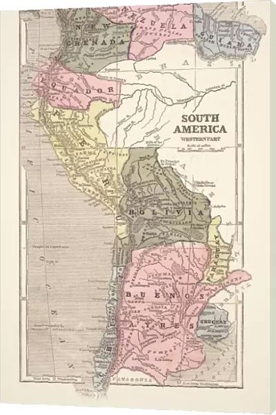 Map of South America 1855