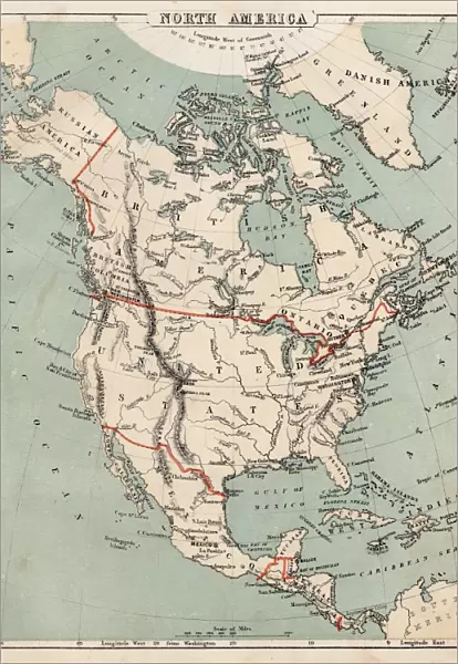 Map of North America 1869