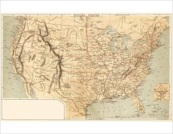 Map of United States 1869