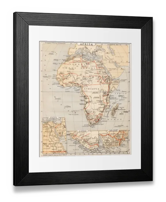 Framed Print : Map of Africa 1869 Framed Print : Map of Africa 1869