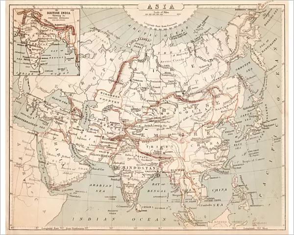 Map of Asia 1869