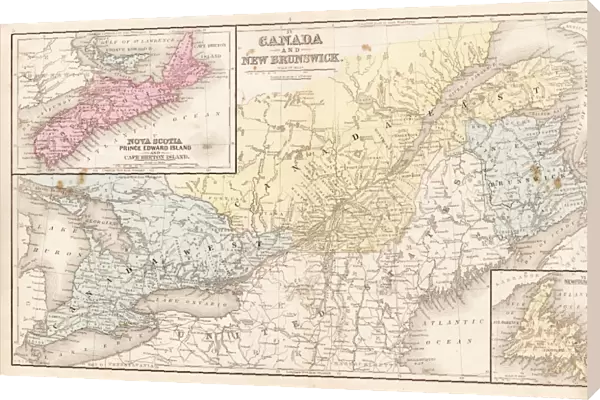 Map of Canada and New Brunswick 1867