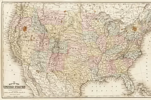 Map of United States 1867