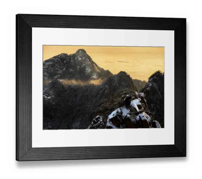 Framed Print : Huangshan mountain in winter season Framed Print : Huangshan mountain in winter season