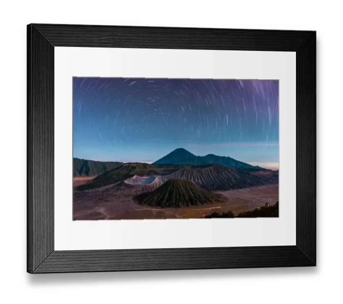 Framed Print : Mountain Bromo and the star trails Framed Print : Mountain Bromo and the star trails