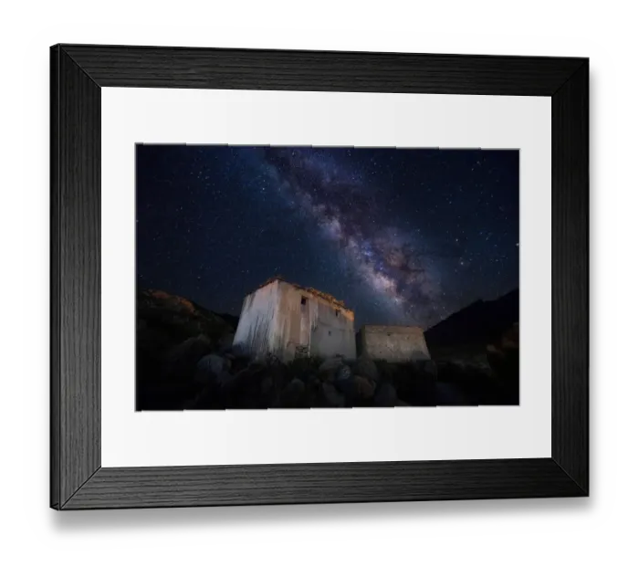 Framed Print : Old ruins of Tibetan monastery and the milky way Framed Print : Old ruins of Tibetan monastery and the milky way