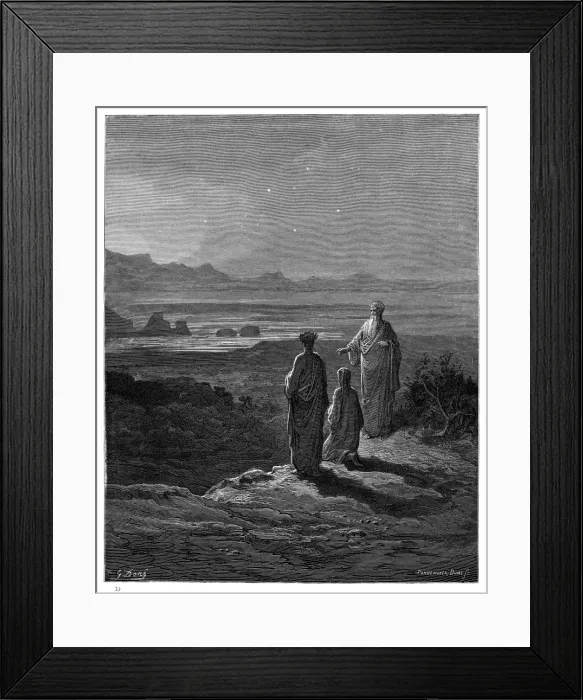 Framed Print : Dante, Virgil and Cato engraving 1870 Framed Print : Dante, Virgil and Cato engraving 1870