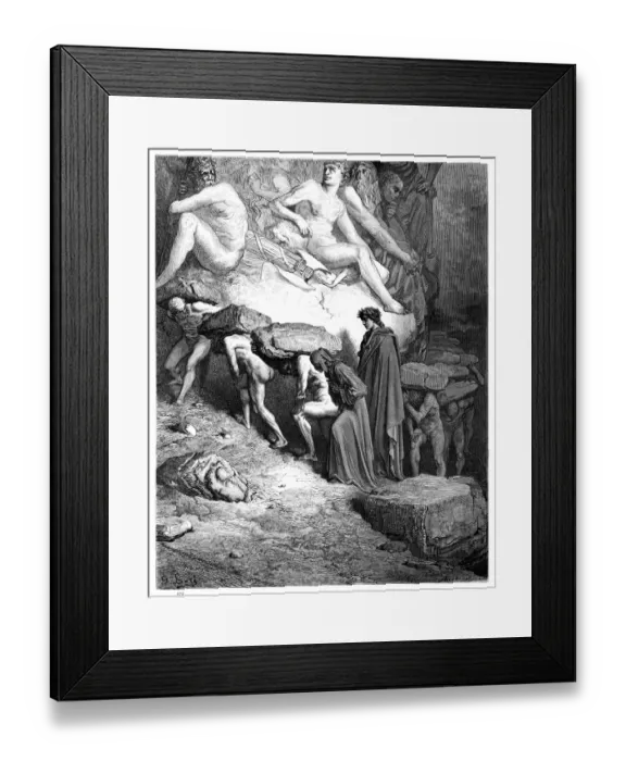 Framed Print : Pride and arrogance Dante Purgatory 1870 Framed Print : Pride and arrogance Dante Purgatory 1870