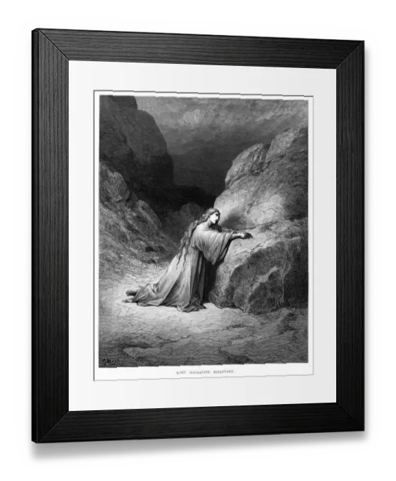 Framed Print : Maria Magdalene engraving 1870 Framed Print : Maria Magdalene engraving 1870
