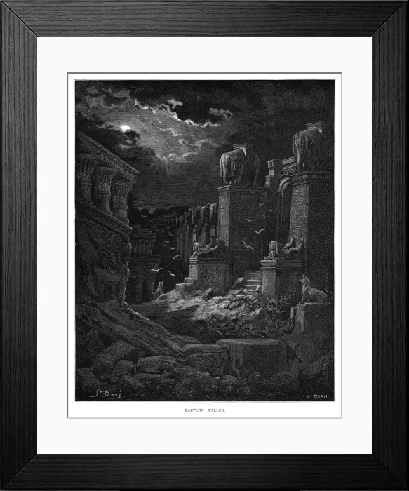 Framed Print : Babylon fallen engraving 1870 Framed Print : Babylon fallen engraving 1870