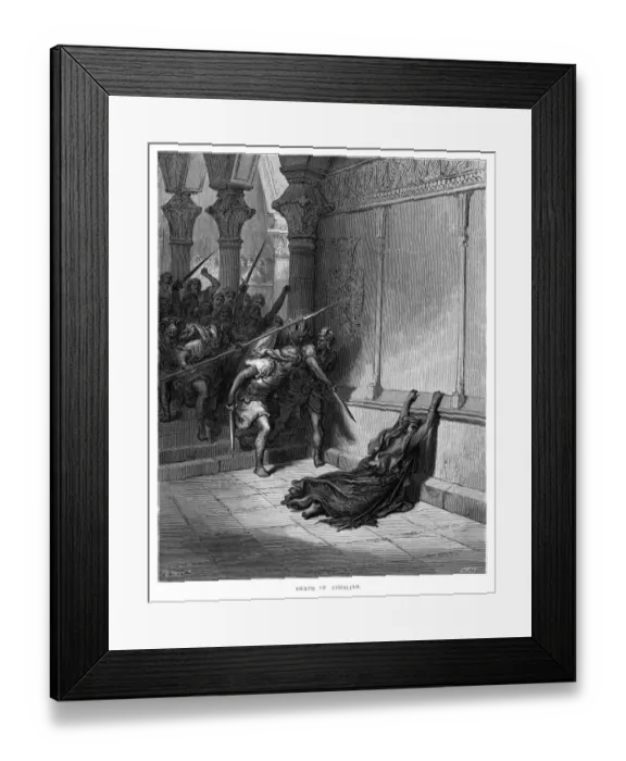 Framed Print : Death of Athaliah engraving 1870 Framed Print : Death of Athaliah engraving 1870