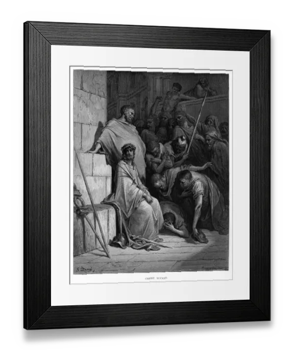 Framed Print : Christ mocked engraving 1870 Framed Print : Christ mocked engraving 1870